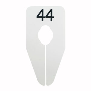 Maataanduider ovaal 44 wit zwart