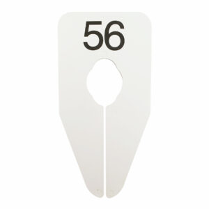 Maataanduider ovaal 56 wit zwart