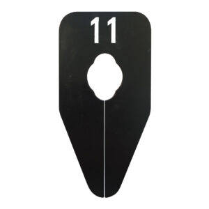 Maataanduider ovaal 11 zwart wit