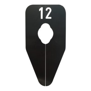 Maataanduider ovaal 12 zwart wit