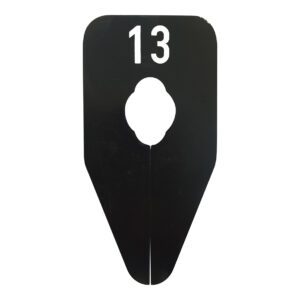 Maataanduider ovaal 13 zwart wit