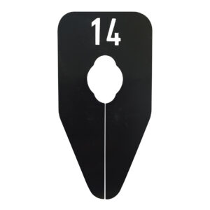 Maataanduider ovaal 14 zwart wit