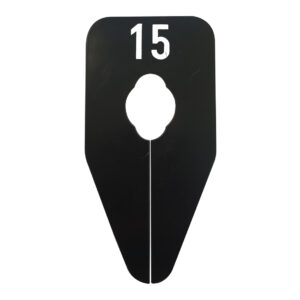 Maataanduider ovaal 15 zwart wit