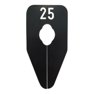 Maataanduider ovaal 25 zwart wit