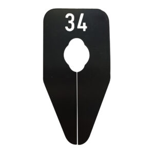 Maataanduider ovaal 34 zwart wit