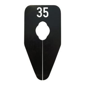 Maataanduider ovaal 35 zwart wit