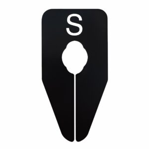 Maataanduider ovaal S zwart wit