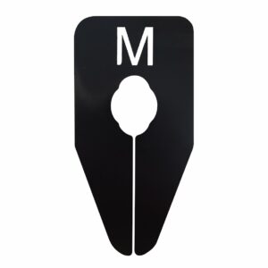 Maataanduider ovaal M zwart wit