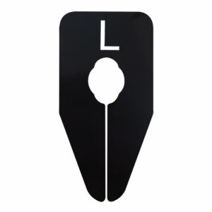 Maataanduider ovaal L zwart wit