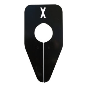 Maataanduider ovaal X zwart wit