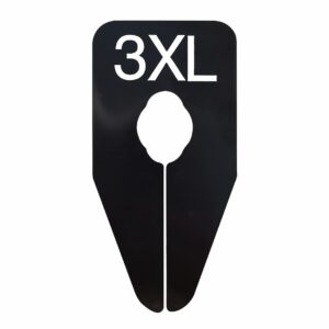 Maataanduider ovaal 3XL zwart wit