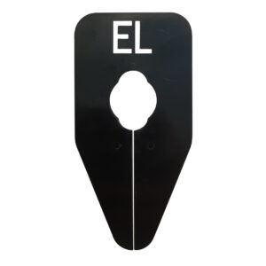 Maataanduider ovaal EL zwart wit