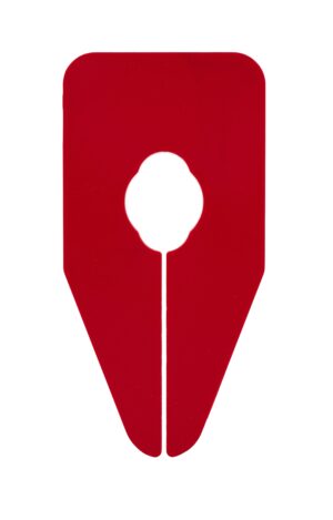 Maataanduider ovaal rood onbedrukt (1x)