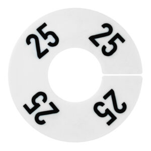 Maatring wit zwart 4x bedrukt maat 25