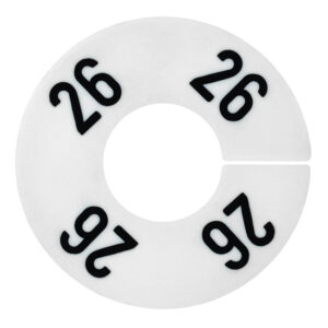 Maatring wit zwart 4x bedrukt maat 26