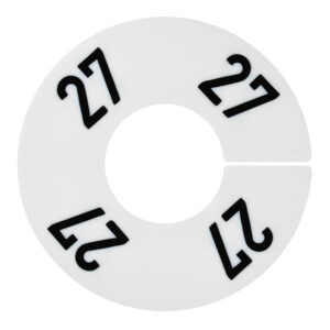 Maatring wit zwart 4x bedrukt maat 27