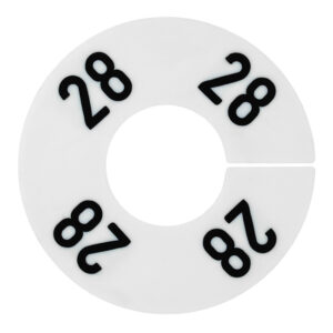 Maatring wit zwart 4x bedrukt maat 28