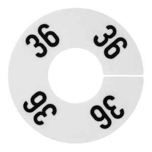 Maatring wit zwart 4x bedrukt maat 36