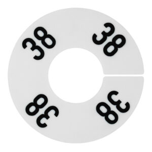 Maatring wit zwart 4x bedrukt maat 38