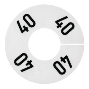 Maatring wit zwart 4x bedrukt maat 40