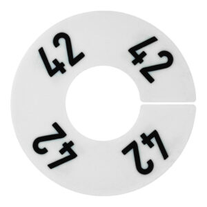 Maatring wit zwart 4x bedrukt maat 42