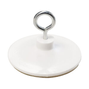 Kleefhaak wit 38mm metalen oog(1x)