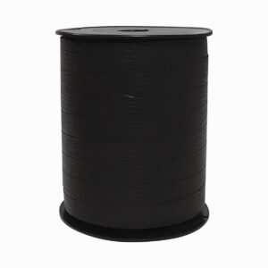 Cadeaulint paperlook zwart 10mm x 250m