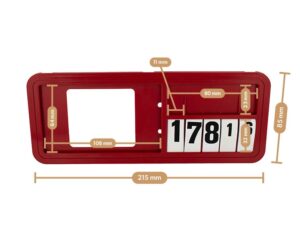 Raam rood 215x85mm met cijferblok klik