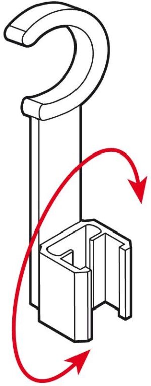 Ophanghaak lang v. buis ø22mm S1