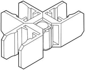 Verbindingsklem 3-weg 90° zwart Aluprof