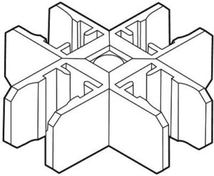 Verbindingsklem 4-weg 90°  zwart Aluprof