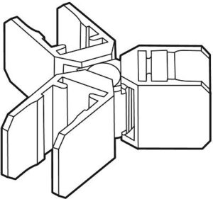 Verbindingsklem 3-weg zwart Aluprof