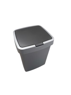 Afvalbak 10 liter grijs zwart, per stuk