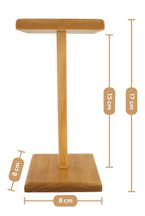 Houten display 8x8cm hoogte 15cm