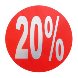 Raambiljet 20 procent rood zilver (1x)