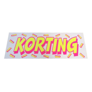 Raambiljet KORTING wit geel roze