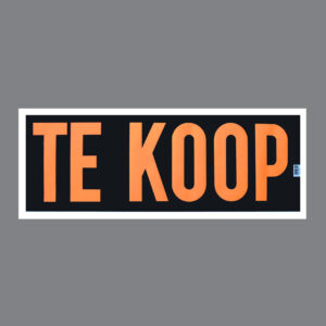 Raambiljet TE KOOP zwart/oranje 28x73cm