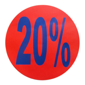 Raambiljet 20 procent rood blauw (1x)