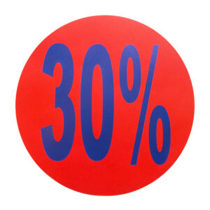 Raambiljet 30 procent rood blauw (1x)