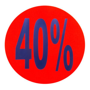 Raambiljet 40 procent rood blauw (1x)