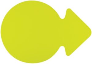 Cirkel met pijl fluor geel 23cm, 20 stuk