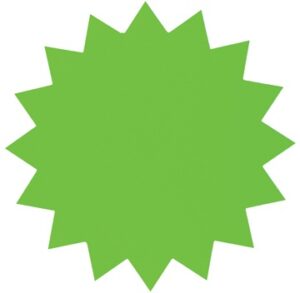 Ster fluor groen 18cm, 20 stuks