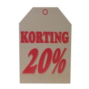 Label karton 37x25cm opdruk rood 20%