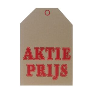 Label karton 37x25cm opdruk rood Aktie