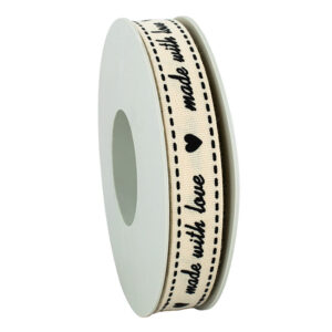 Lint creme zwart 15mm Made with love