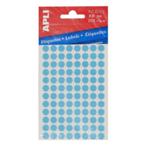 Etiket 8mm blauw Apli 02045 (288x)