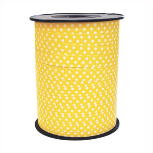 Cadeaulint dots geel 10mm x 250 meter