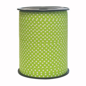 Cadeaulint lichtgroen dots 10mm x 250mtr