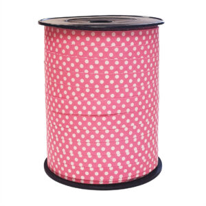 Cadeaulint dots donkerroze 10mm x 250mtr