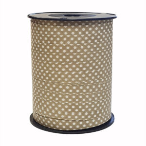 Cadeaulint dots taupe 10mm x 250 meter